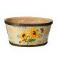BASE POT MADERA OVALADA GIRASOLES