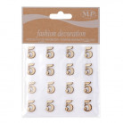 STICKERS NUMERO 5 MADERA NATURAL(16 UNI)
