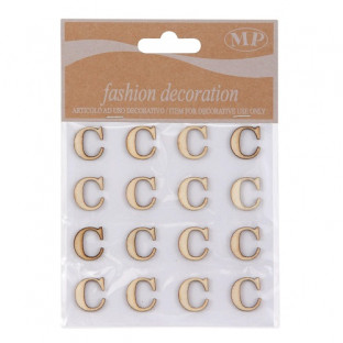 STICKERS LETRA C 10CMX10CM MADERA NATURAL(16 UNI)