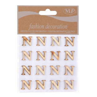 STICKERS LETRA N 10CMX10CM MADERA NATURAL(16 UNI)