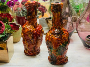 CRISTAL BOTELLA MATIZ NARANJA.