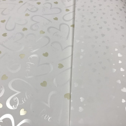 BOBINA DUO MAT 70CMX40M CORAZONES BLANCO