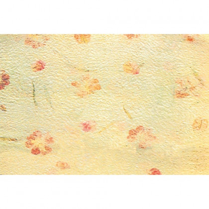 PAPEL HOJAS FLORES 50CMX50CMX10UNI CREMA