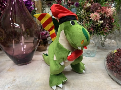 PELUCHE DRAC SANT JORDI GRAN BARRETINA 28X18CM