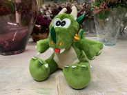 PELUCHE DRAC SANT JORDI MITJA BANYES BLANQUES SENYERA 15X13CM