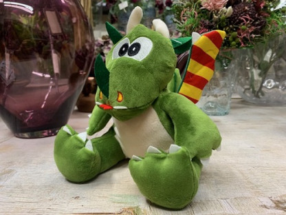 PELUCHE DRAC SANT JORDI GRAN BANYES BLANQUES SENYERA 18X16CM