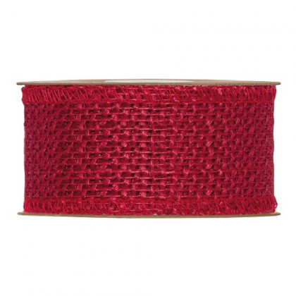 CINTA YUTE 40MMX9CM ROJO