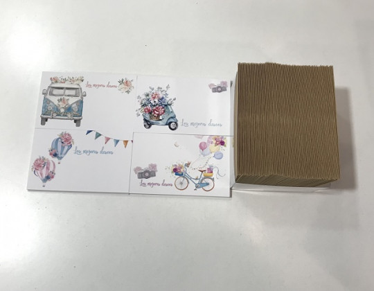 SOBRES Y TARJETAS SURTIDAS 7X11CMX100(4TEMAS)