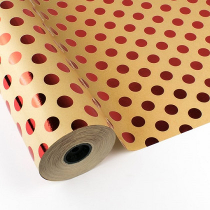 BOBINA PAPEL LUX 70CM X100M LUNARES ROJOS