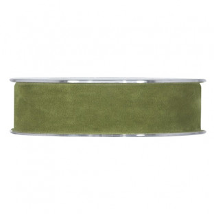 CINTA DOUBLE VELVET 25MMX7MT V/OLIVO
