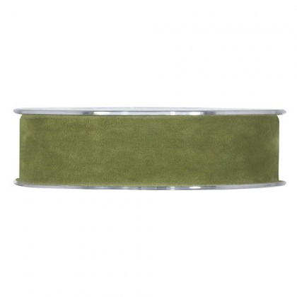 CINTA DOUBLE VELVET 25MMX7MT V/OLIVO