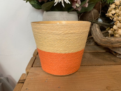 MACETA CUERDA COLOR Ø15XH13B11 CORAL/SALMON