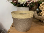 MACETA CUERDA COLOR Ø16XH13B12 GRIS/NAT.