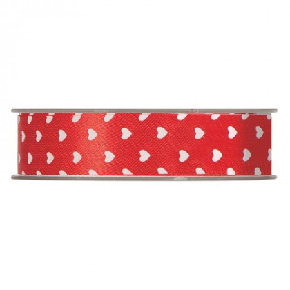 CINTA CORAZONES 25MMX45M ROJO