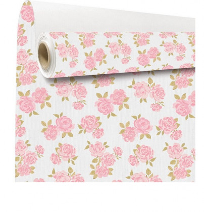 PAPEL WATER RESISTENT ELSA 79CMX40M ROSAS ROSA