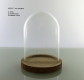 CRISTAL CUPULA H:17 Ø:12CM CON MADERA