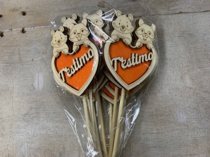 PICK OSOS NARANJA PAQ X 10UNI "T'ESTIMO"