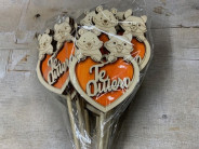 PICK OSOS NARANJA PAQ X 10UNI "TE QUIERO"