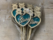 PICK OSOS AZUL PAQ X 10UNI "TE QUIERO"