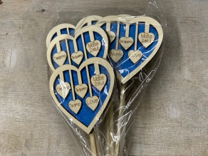 PICK CORAZONES AZUL PAQ X 10UNI