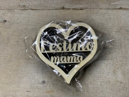CORAZONES MADERA "T'ESTIMO MAMA" PAQ X 10UNI