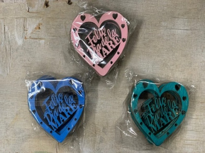 CORAZON COLOR "FELIÇ DIA DE LA MARE" PAQ X 10UNI