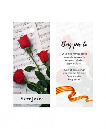 TARJETAS ST JORDI+ROSAS+PARTITURA 9,5x4CMX50UNI