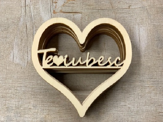 CORAZÓN MADERA "TE IUBESC" PAQ X 10UNI