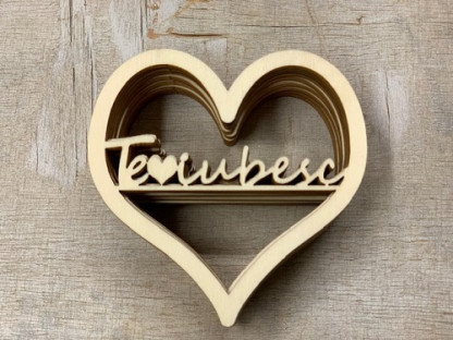 CORAZÓN MADERA "TE IUBESC" PAQ X 10UNI
