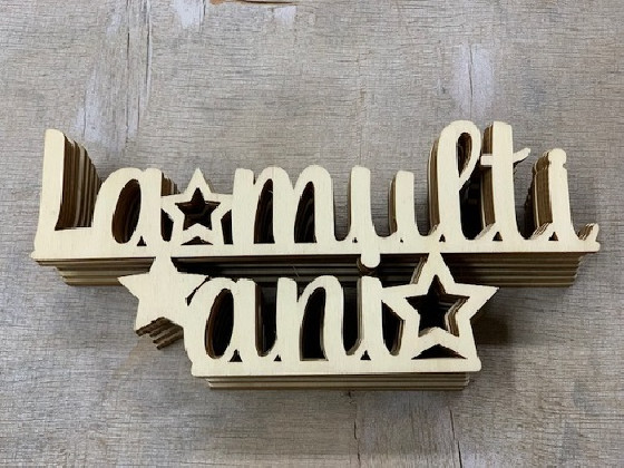 LETRA MADERA "LA MULTI ANI" PAQ X 10UNI
