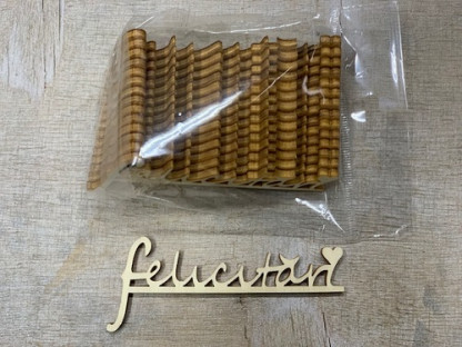 LETRA MADERA "FELICITARI" PAQ X 10UNI