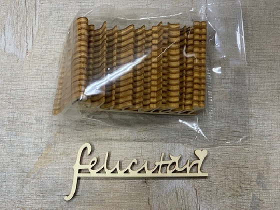LETRA MADERA "FELICITARI" PAQ X 10UNI