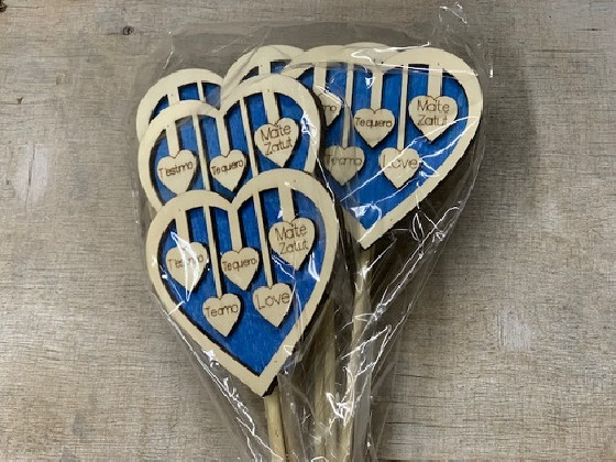 PICK CORAZONES AZUL PAQ X 10UNI