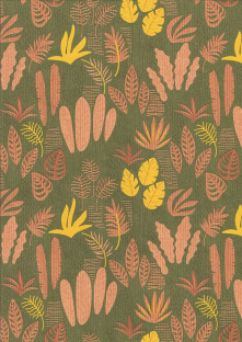 BOBINA PAPEL 70CM X 50M KRAFT/HOJAS TROPICALES