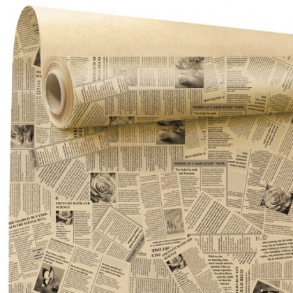 PAPEL KRAFT WATER RES. NEWS 80CMX40M NAT/NEGRO