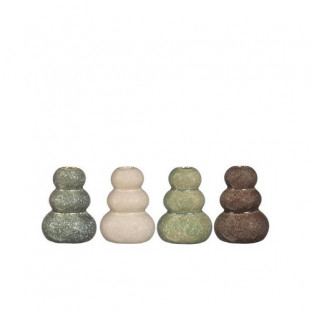 CRISTAL JARRON PEBBLE Ø7H9,5 VERDES/CREMA COMBINADOS