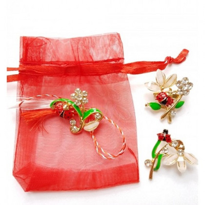 DETALLE MARZO BOLSA BROCHE MARIQUITA/GALANTHUS