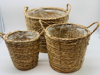 MIMBRE AROUND BASKET NATURAL 25Ø22H