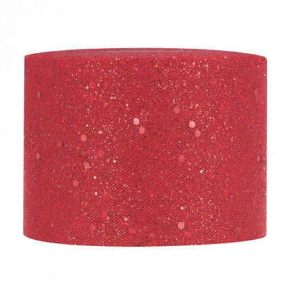 CINTA BRILLANT TULLE 7CMX50M ROJO