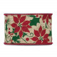 CINTA POINSETTIA 63MMX10M NAT/ROJO