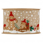 CINTA GINGERBREAD MAN & SNOW 63MMX10MT NATURAL