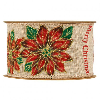 CINTA POINSETTIA 63MMX10MT NATURAL