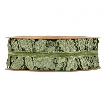 CINTA HOJAS ACEBO 35MMX10MT VERDE OLIVO