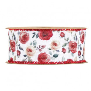 CINTA COTTON MM40X10MT ROSAS