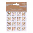 STICKERS LETRA N 10CMX10CM MADERA NATURAL(16 UNI)