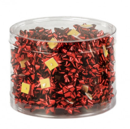 CAJA LAZOS ESTRELLAS ROJO 100UNI