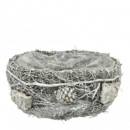 CESTA GRIS Ø24X15X12CM