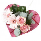 PORTA BOUQUET SISAL CORAZON DECO ROSA Ø:25