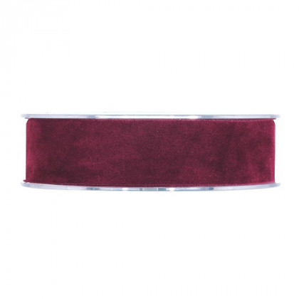 CINTA DOUBLE VELVET 25MMX7MT BURDEOS