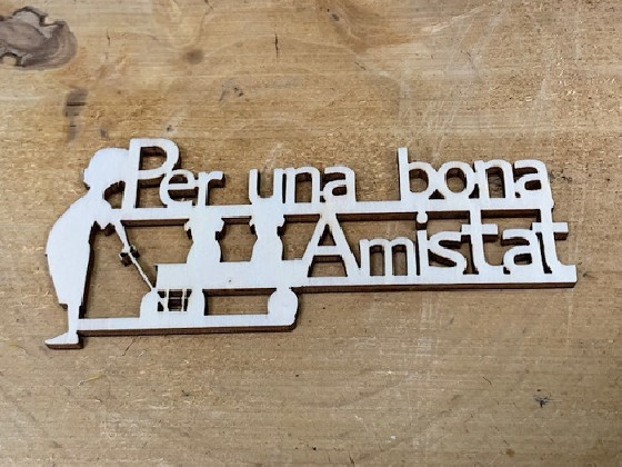 LETRA MADERA "PER UNA BONA AMISTAT" PAQ X 12UNI